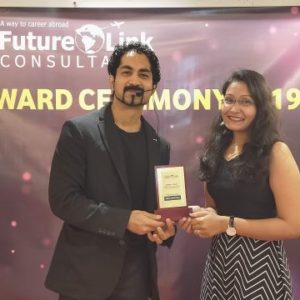 Mr. Santosh Ramrakhiani With Sneha in Award Function